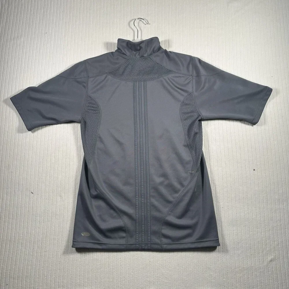 Adidas Men’s Medium Gray 1/4 Zip Performance Shirt Short Sleeve Athletic Golf